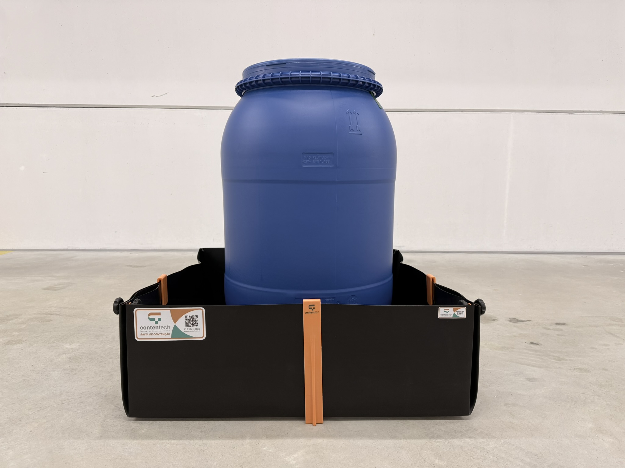 Bacia de Contenção para 1 tambor - 0,88m x 0,88m x 0,30m